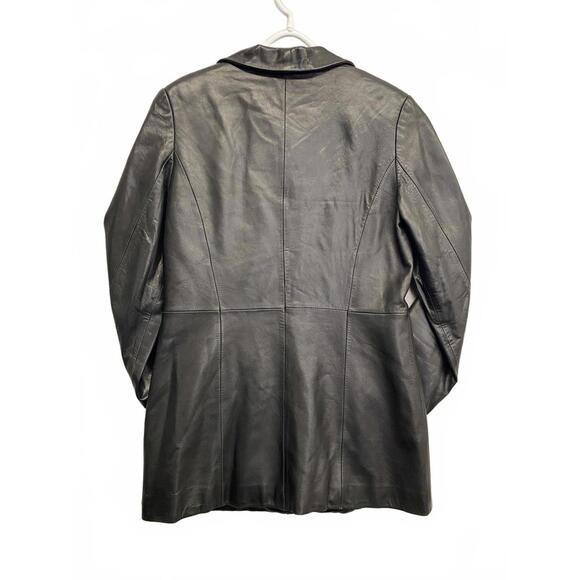 Vintage Y2K Danier Black Very Soft and Supple Leather Women's Jacket Blazer sz 4 - Picture 2 of 5